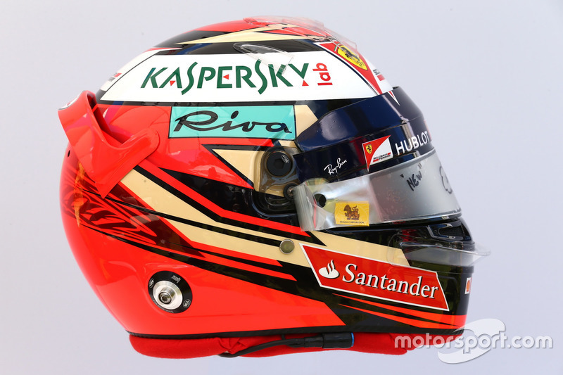 Le casque de Kimi Raikkonen, Ferrari