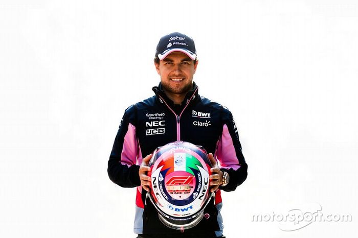 Casco de Sergio Pérez, Racing Point, para el GP de China*