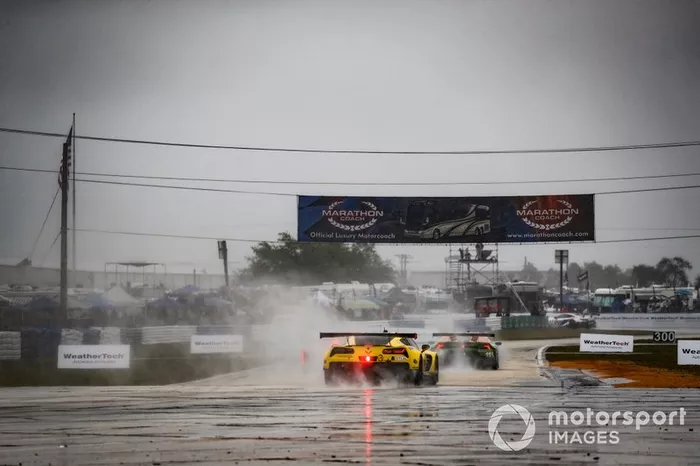 #3 Corvette Racing Corvette C7.R, GTLM: Jan Magnussen, Antonio Garcia, Mike Rockenfeller, #11 GRT Grasser Racing Team Lamborghini Huracan GT3, GTD: Mirko Bortolotti, Rik Breukers, Rolf Ineichen
