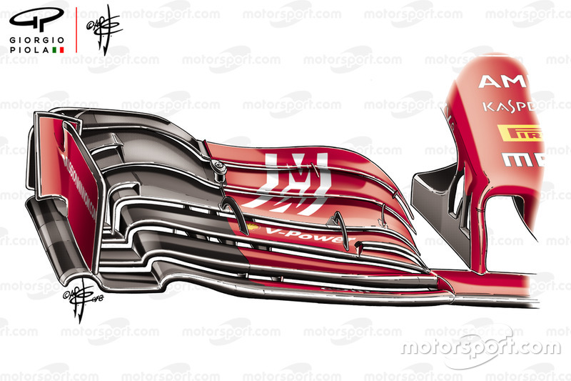 Ferrari SF71H 2019 front wing, 2018 Abu Dhabi GP