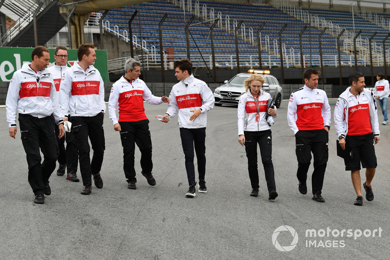Charles Leclerc, Sauber walks the track