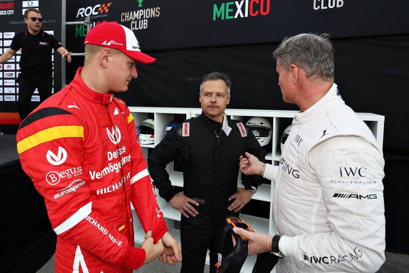 Mick Schumacher, Andy Priaulx and David Coulthard