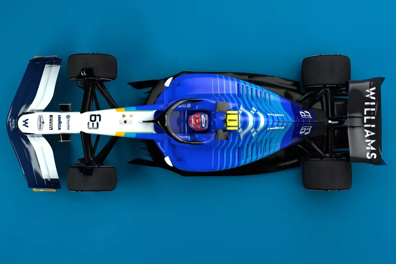 La livrée 2021 de la Williams sur la Formule 1 de 2022