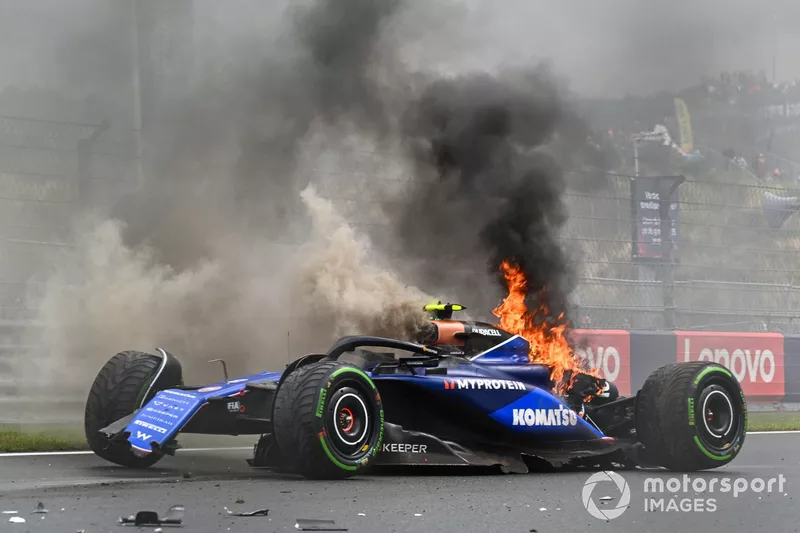 Logan Sargeant, accident de la Williams FW46 

