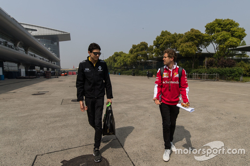 Estaben Ocon y Sebastian Vettel