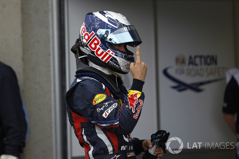 3º Sebastian Vettel (31 victorias desde la pole) (el 56'36 % de sus victorias)