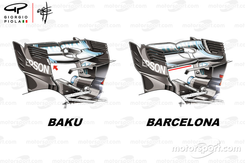 Mercedes F1 W09 rear wing Azerbaijan GP and Spanish GP