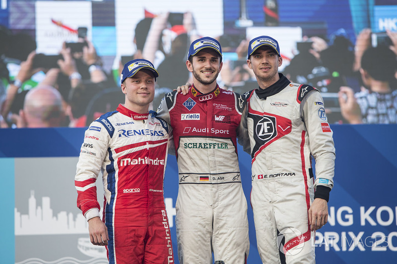 Podium: ganador, Daniel Abt, Audi Sport ABT Schaeffler, segundo, Felix Rosenqvist, Mahindra Racing, 