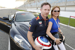 Geri Horner prepares for a Hot Lap in an Aston Martin driven by husband Christian Horner
