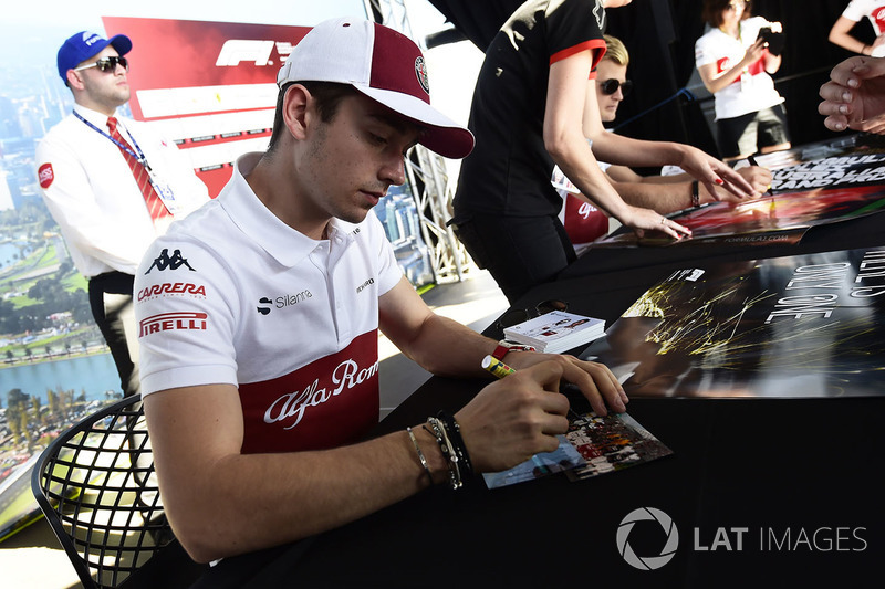 Charles Leclerc, Sauber at the autograph session