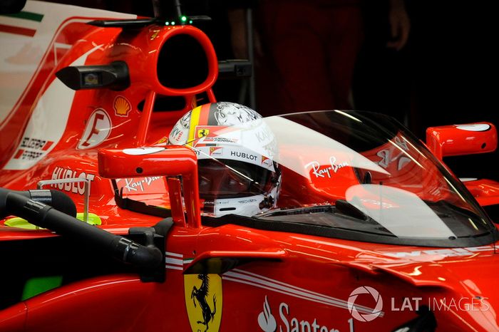 Sebastian Vettel, Ferrari SF70H, escudo