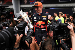 Race winner Max Verstappen, Red Bull Racing celebrates, the trophy