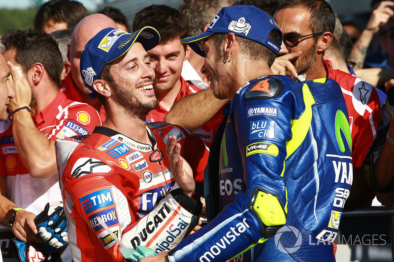 1. Andrea Dovizioso, Ducati Team; 3. Valentino Rossi, Yamaha Factory Racing