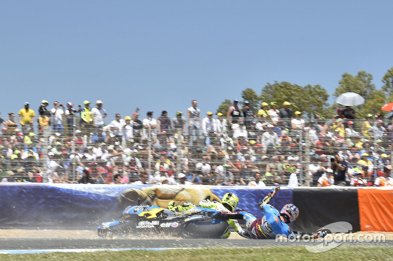 Jack Miller, Estrella Galicia 0,0 Marc VDS, Alvaro Bautista, Aspar Racing Team crash