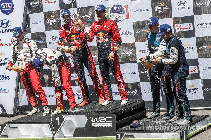 Ganadores, Sébastien Ogier, Julien Ingrassia, Citroën World Rally Team, segundo, Ott Tänak, Martin Järveoja, Toyota Racing, tercero, Elfyn Evans, Scott Martin, M-Sport Ford