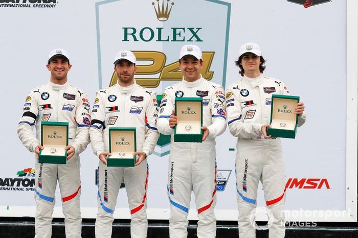 #25 BMW Team RLL BMW M8 GTE, GTLM: Augusto Farfus, Connor De Phillippi, Philipp Eng, Colton Herta, podium