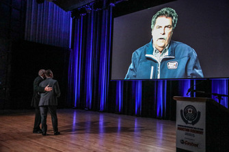 Mike Helton NASCAR congratulates D.J. Kennington