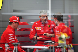 Maurizio Arrivabene, Ferrari Team Principal with Kimi Raikkonen, Ferrari and Sebastian Vettel, Ferrari