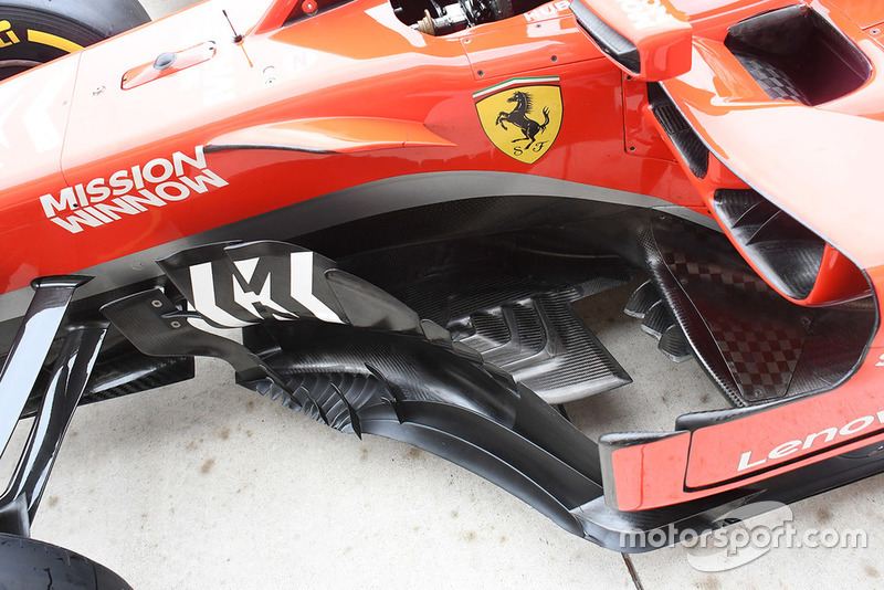 Vue détaillée des déflecteurs de Ferrari SF71H