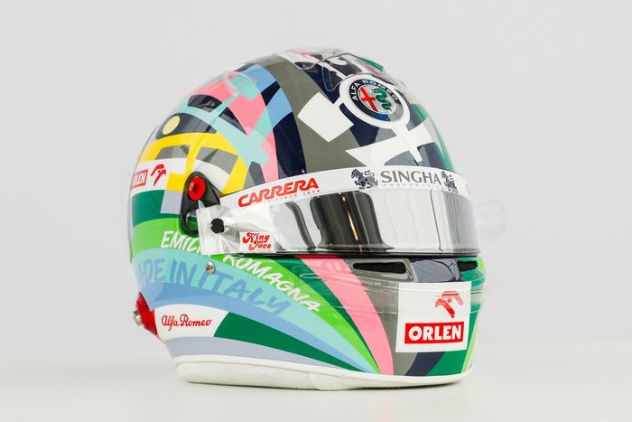 El casco de Antonio Giovinazzi, Alfa Romeo Racing