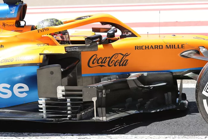 McLaren MCL35M bargeboard detail