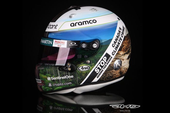 Casco de Sebastian Vettel, Aston Martin
