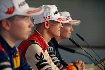 Press conference, Robert Shwartzman, PREMA Theodore Racing Dallara F317 - Mercedes-Benz, Mick Schumacher, PREMA Theodore Racing Dallara F317 - Mercedes-Benz, Dan Ticktum, Motopark Dallara F317 - Volkswagen