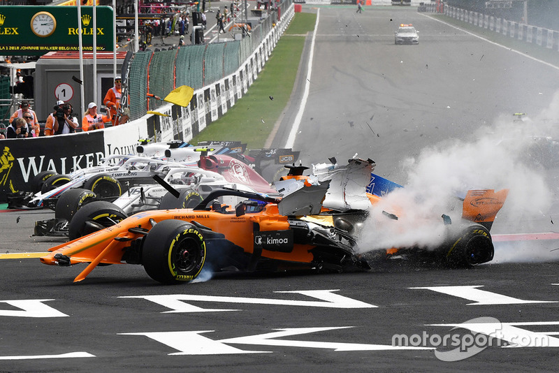 Belga Nagydíj - F1 2018 - rajtbaleset