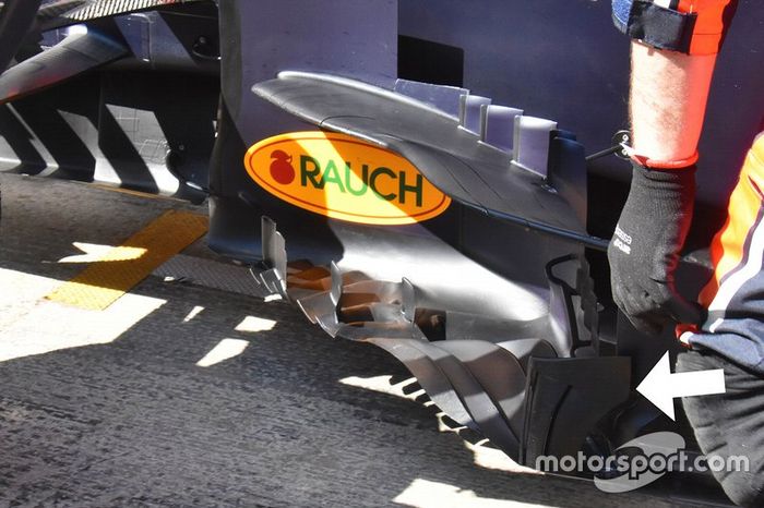 Detalle del pontón del Red Bull Racing RB15