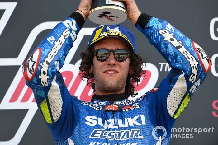 Podio: ganador de la carrera Alex Rins, Team Suzuki MotoGP