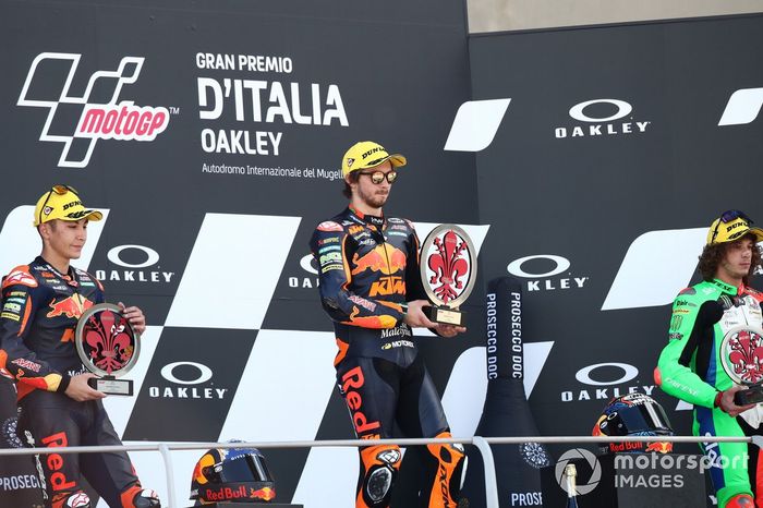 Podio: 1º Remy Gardner, Red Bull KTM Ajo, 2º Raul Fernandez, Red Bull KTM Ajo, 3º Marco Bezzecchi, Sky Racing Team VR46