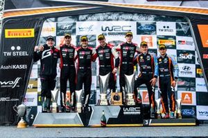 Podium: Winners Kalle Rovanpera, Jonne Halttunen, Toyota Gazoo Racing WRT Toyota GR Yaris Rally1, second place Sebastien Ogier, Benjamin Veillas, Toyota Gazoo Racing WRT Toyota GR Yaris Rally1, third place Ott Tanak, Martin Jarveoja, Hyundai World Rally Team Hyundai i20 N Rally1