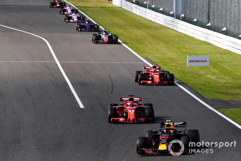Макс Ферстаппен, Red Bull Racing RB14, Себастьян Феттель, Ferrari SF71H