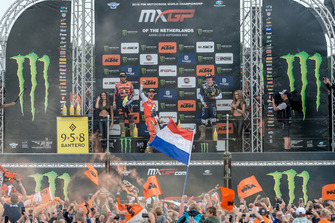 Antonio Cairoli, Jeffrey Herlings en Max Anstie op het podium