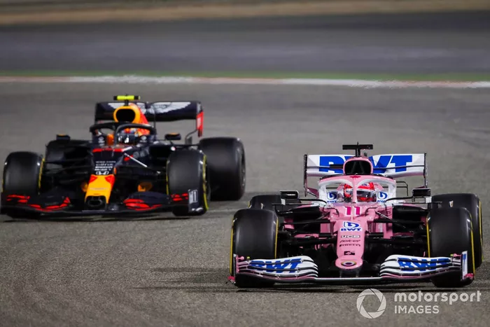 Sergio Pérez, Racing Point RP20, Alex Albon, Red Bull Racing RB16