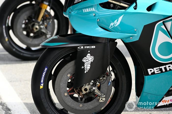 Detalle de la moto de Valentino Rossi, Petronas Yamaha SRT
