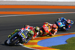 Valentino Rossi, Yamaha Factory Racing; Andrea Iannone, Ducati Team; Marc Marquez, Repsol Honda Team