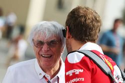 Bernie Ecclestone with Sebastian Vettel, Ferrari