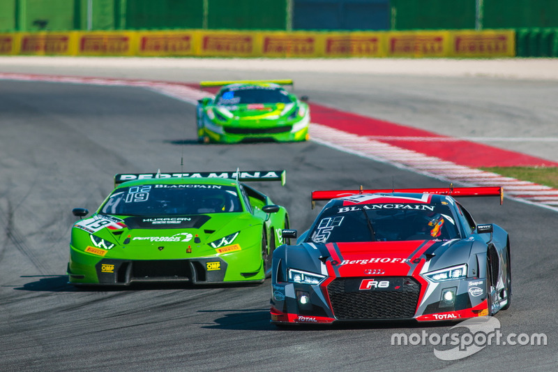 #5 Belgian Audi Club Team WRT, Audi R8 LMS: Marcel Fässler, Dries Vanthoor, #19 GRT Grasser Racing Team, Lamborghini Huracan GT3: Ezequiel Perez Companc, Norbert Siedler