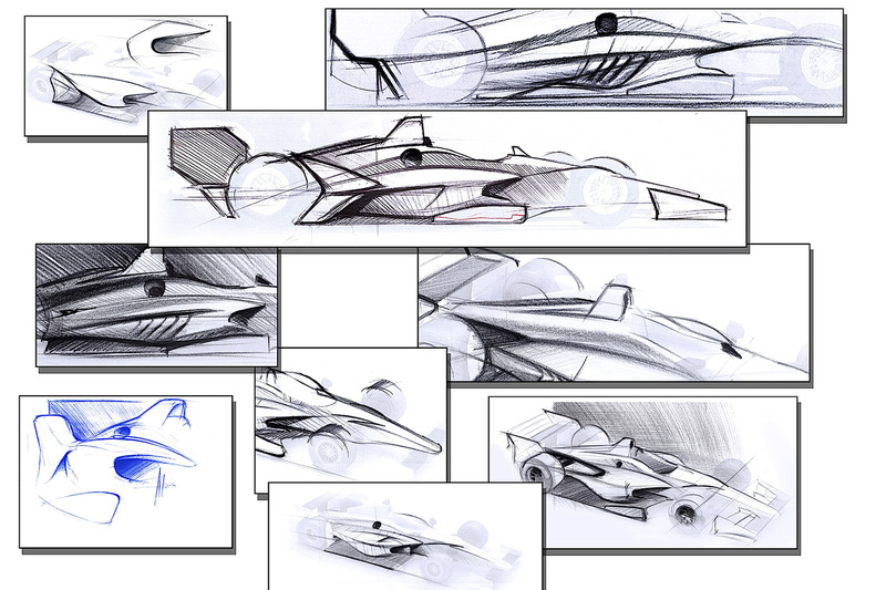 2018 IndyCar dibujos de concepto aerokit