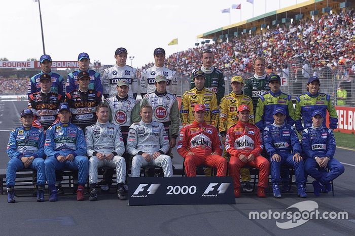 Foto de grupo de los pilotos de F1 de 2000