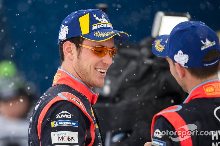 Los ganadores del Rally de Suecia 2018: Neuville, Nicolas Gilsoul, Hyundai i20 WRC, Hyundai Motorsport