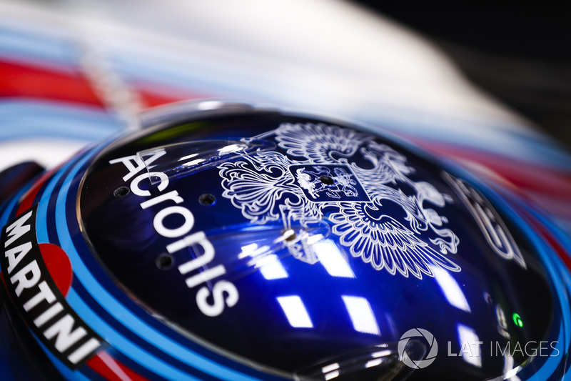 The helmet of Sergey Sirotkin, Williams Racing