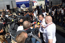 Zak Brown, McLaren Racing CEO talks with the media