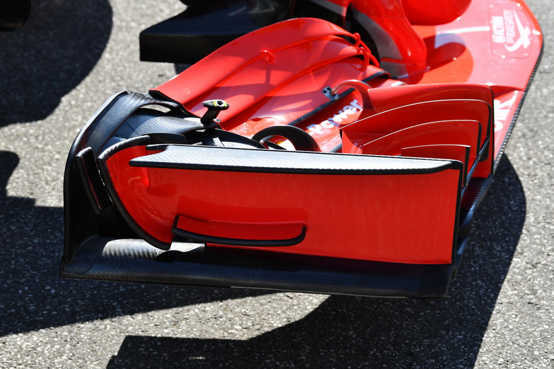 Ferrari SF71H detalle del ala frontal