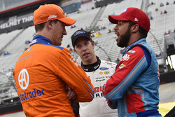 Joey Logano, Team Penske, Ford Fusion Autotrader, Brad Keselowski, Team Penske, Ford Fusion Discount Tire and Darrell Wallace Jr., Richard Petty Motorsports, Chevrolet STP