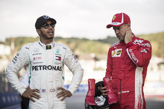 Lewis Hamilton, Mercedes AMG F1 ve Sebastian Vettel, Ferrari