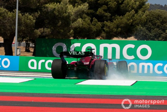 Choque de Charles Leclerc, Ferrari F1-75, en Le Beausset