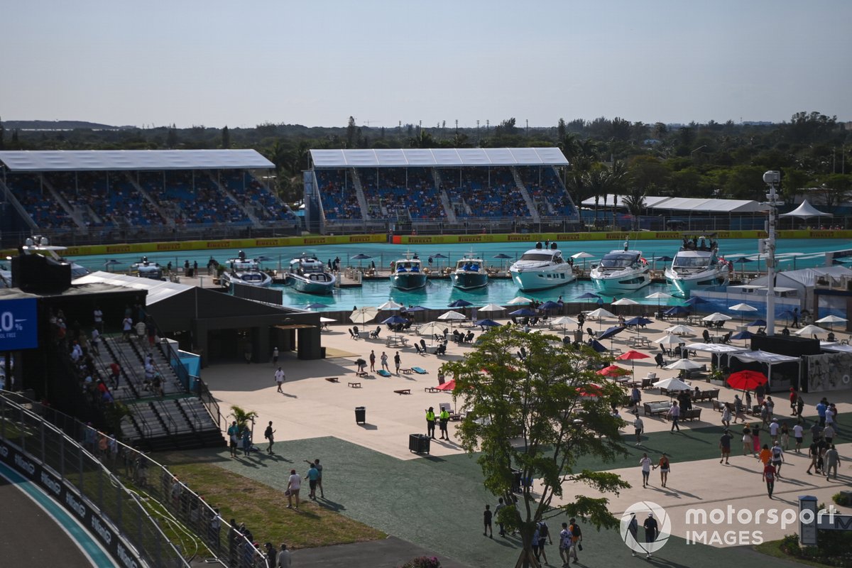 The artificial marina created at the circuit caused a buzz on social media