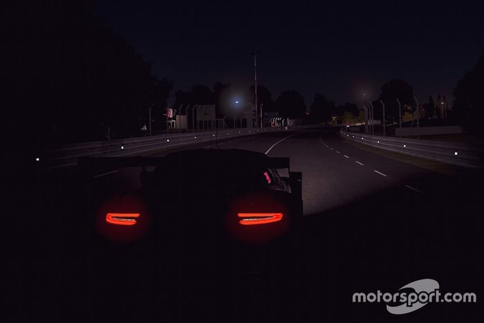 Acción de carrera en la noche